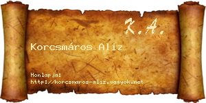Korcsmáros Aliz névjegykártya